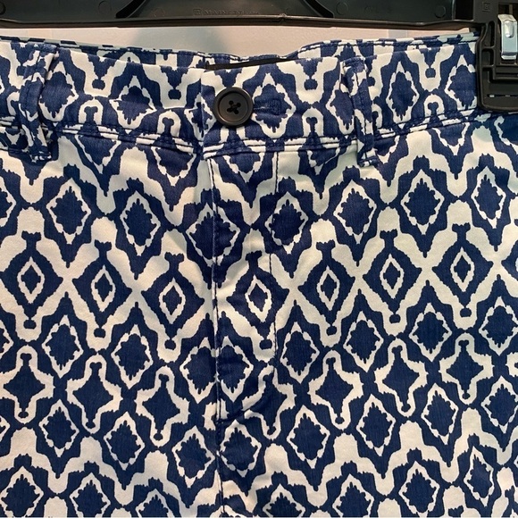 Banana Republic women's size 6 Blue white geometric pattern cotton shorts - Picture 2 of 7